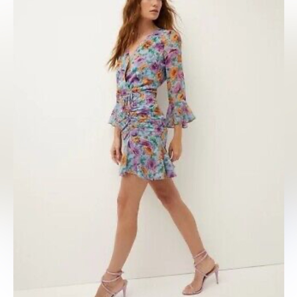 VERONICA BEARD SEAN FLORAL-PRINT DRESS 100% silk Dress 4